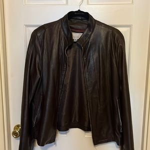 Brown leather jacket